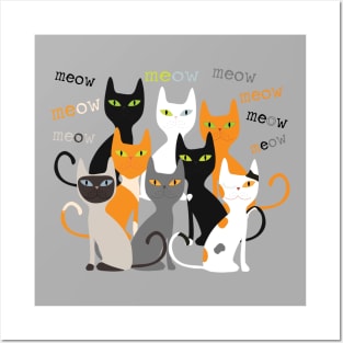 meow meow Posters and Art